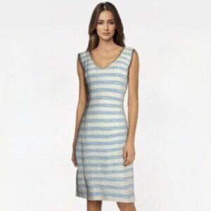 Lilly Pulitzer Laidley Classic Blue & White Sleeveless Sheath Office Dress